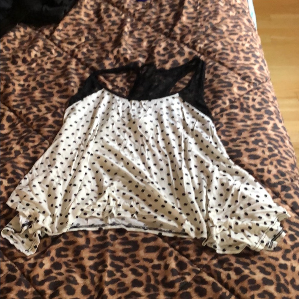 Forever 21-Polkadot lace tank top
